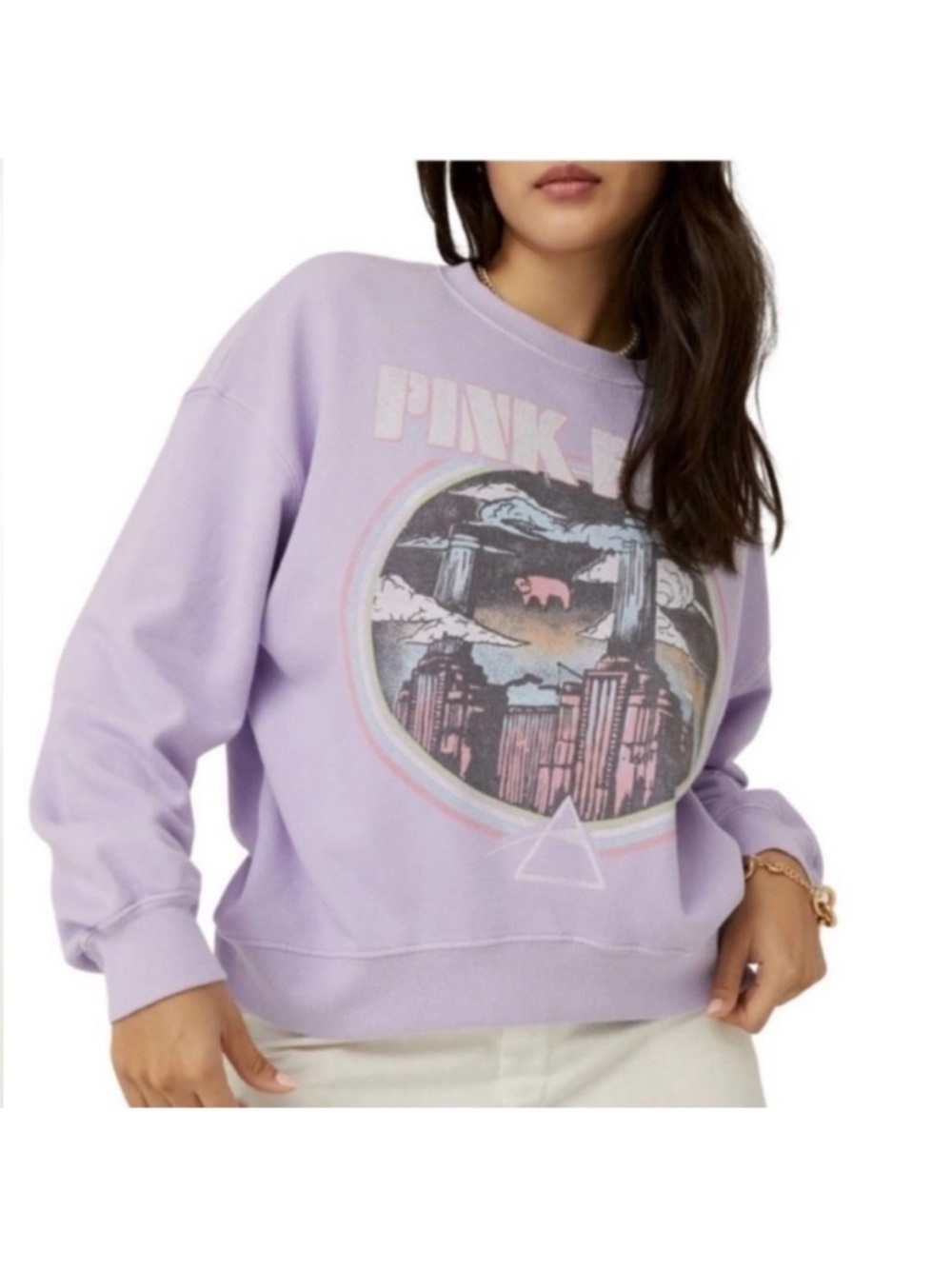 Daydreamer Pink Floyd Animals Tour 77 Lavender Sweatshirt Size Small Lilac Haze